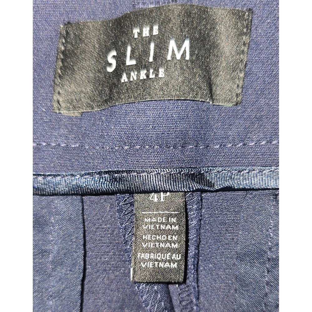 White House Black Market The Slim Ankle Pants Navy Blue Size 4P Petite‎ Trouser - Picture 4 of 6